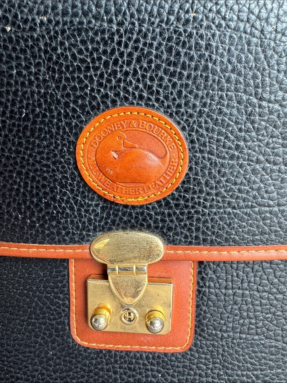 Classic Black and Brown Leather Briefcase - Dooney & Bourke